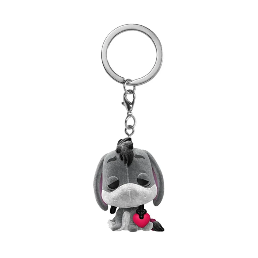 Funko Keychain : Disney Winnie the Pooh -  Eeyore with Heart (Flocked)