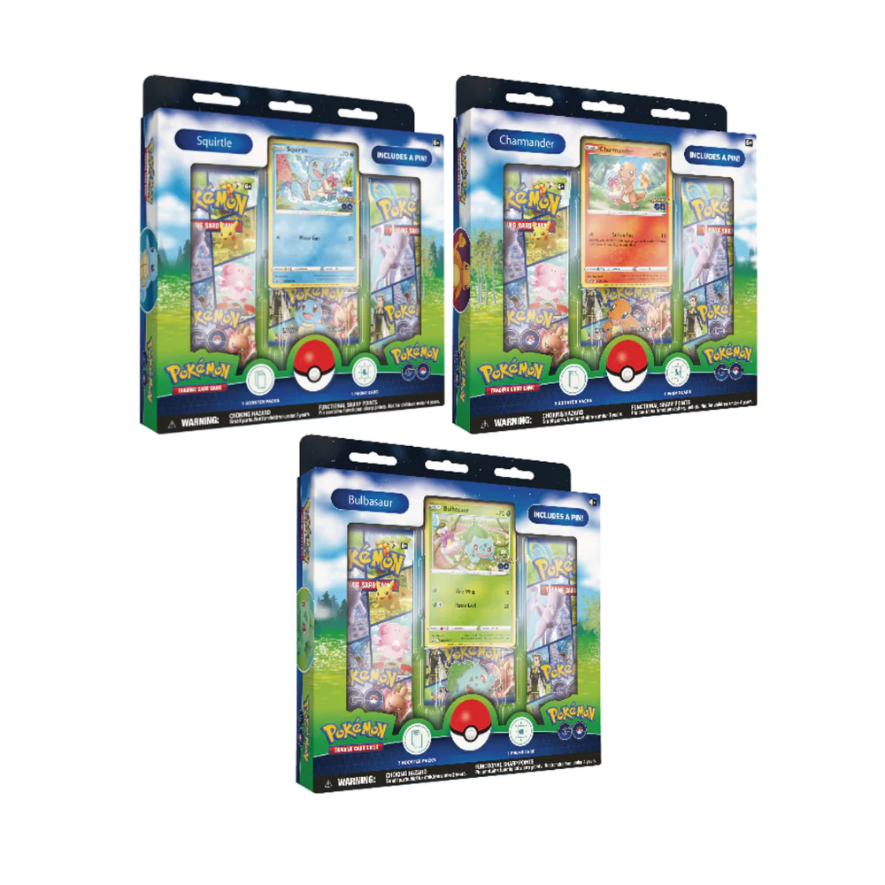 Pokemon TCG: Pokemon Go Pin Collection Box (Squirtle, Charmander, & Bulbasaur)