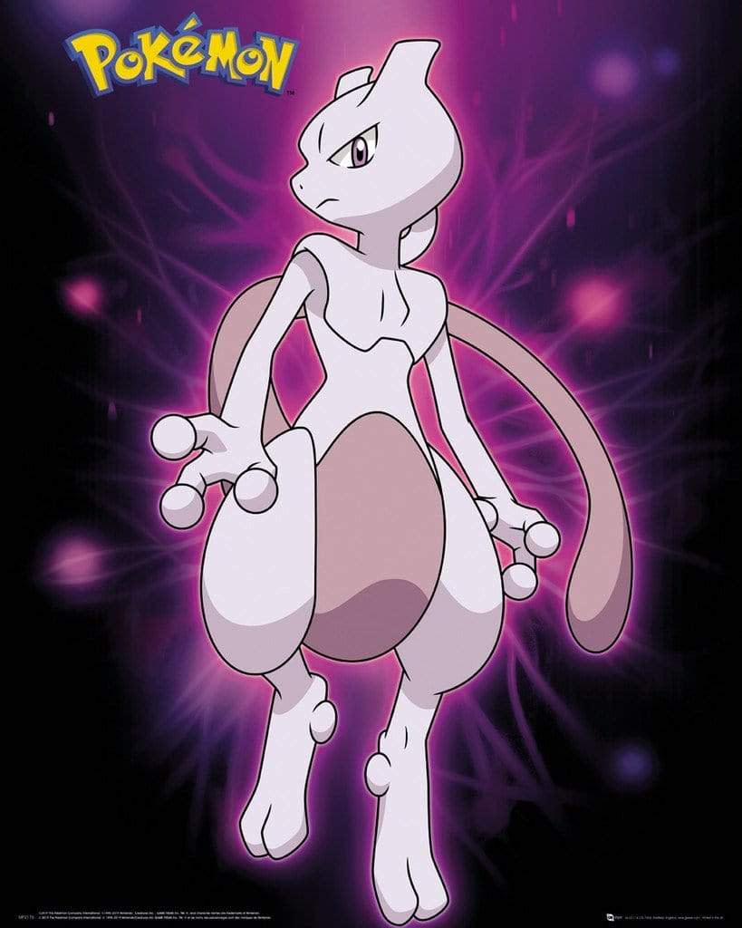 Pokemon Mewtwo Neon Poster 40X50 cm by Gb Eye