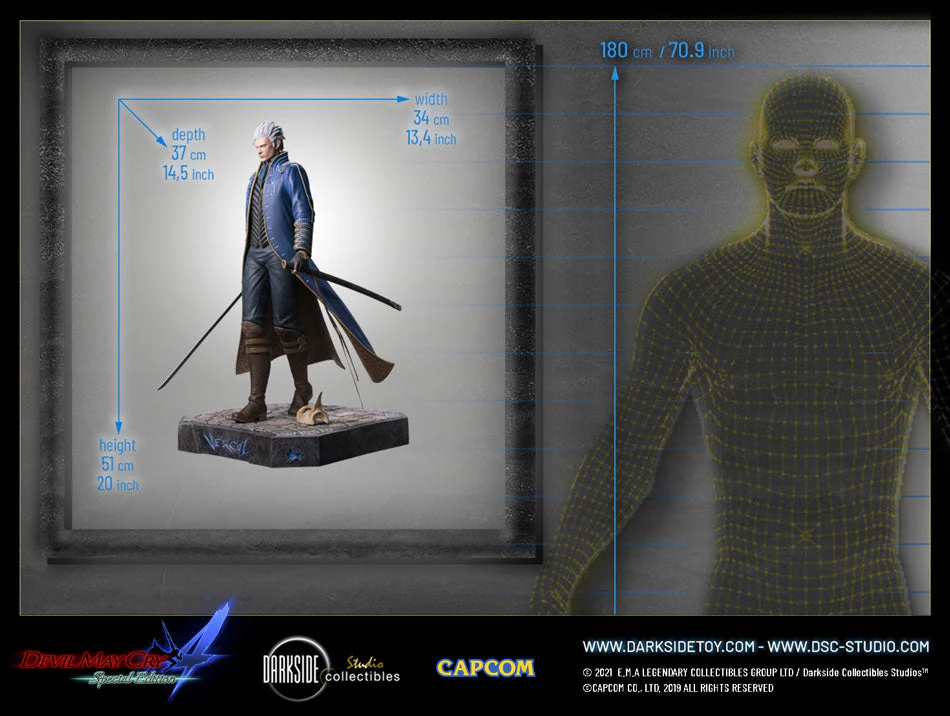Vergil Devil May Cry 4 Premium Statue By Darkside Collectibles - Image 7