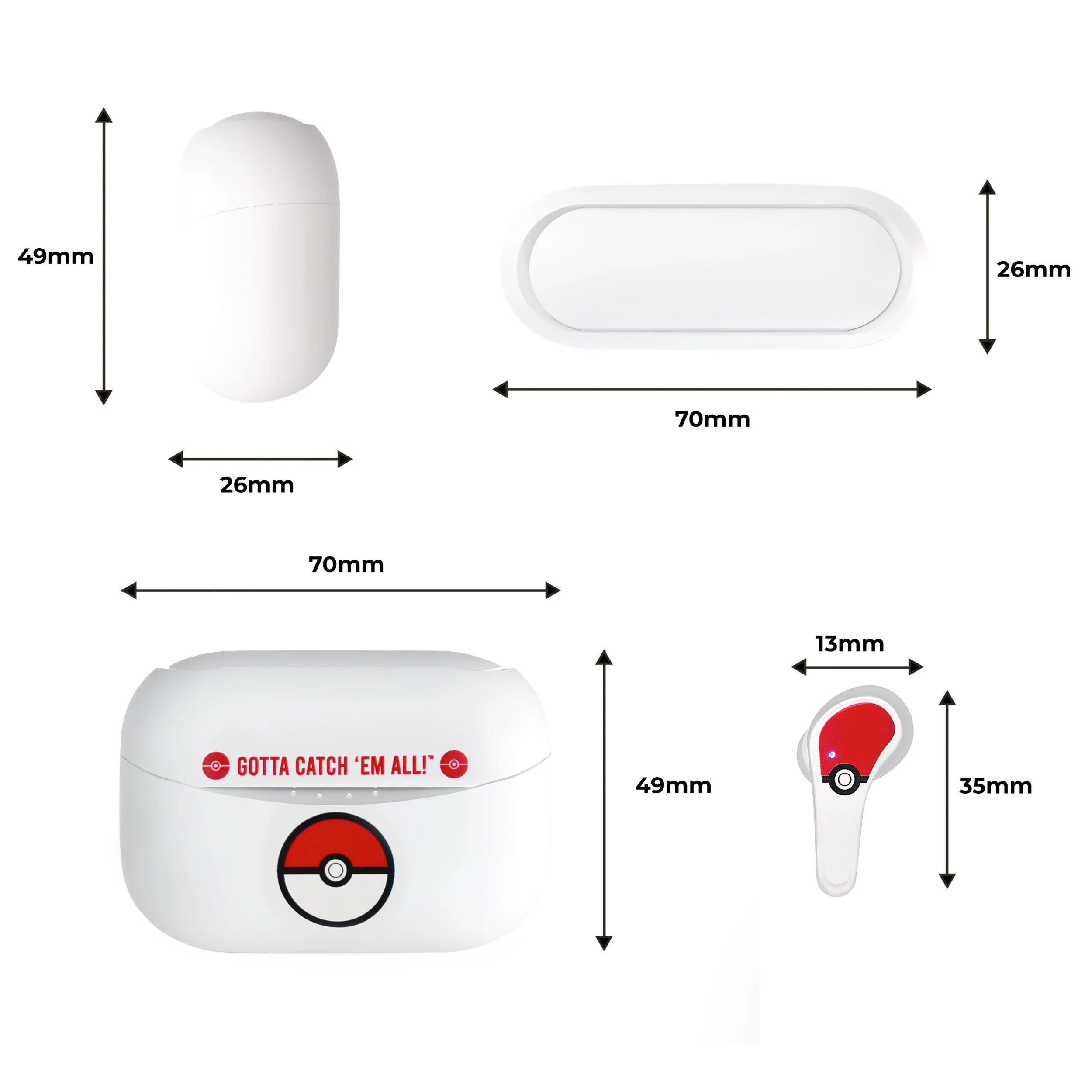 Pokemon Pokeball White Wireless Earpods - Image 3