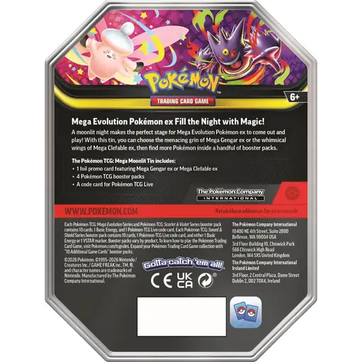 Pokemon TCG Mega Moonlit EX Tin (1 Random) - Image 2
