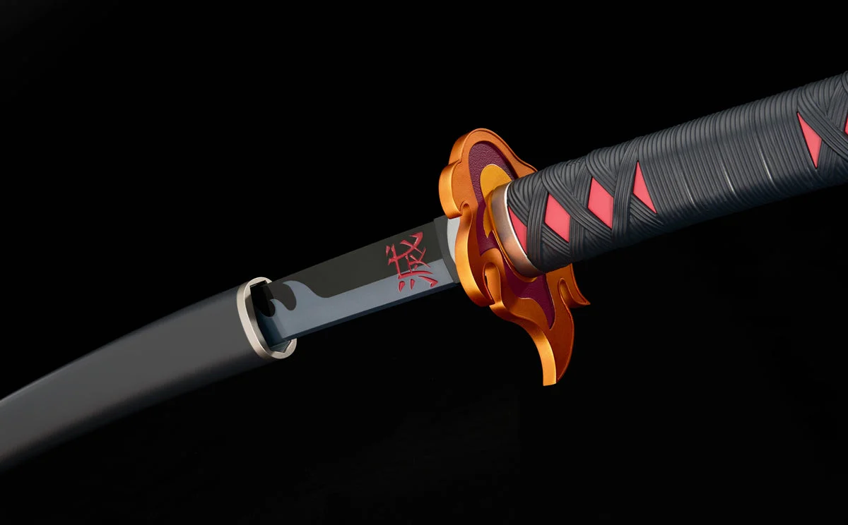 Demon Slayer: Kimetsu no Yaiba Proplica Tanjiro Kamado (Kyojuro Rengoku's Sword Guard Ver.) Nichirin Sword By Proplica - Image 5
