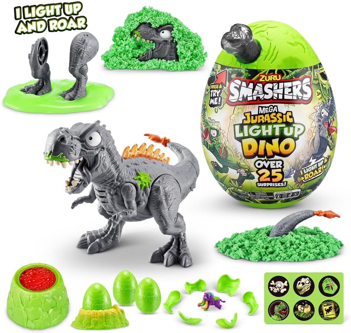 Smashers Mega Jurassic Light-Up Dino Surprise Egg Mini Figure Set - Image 4