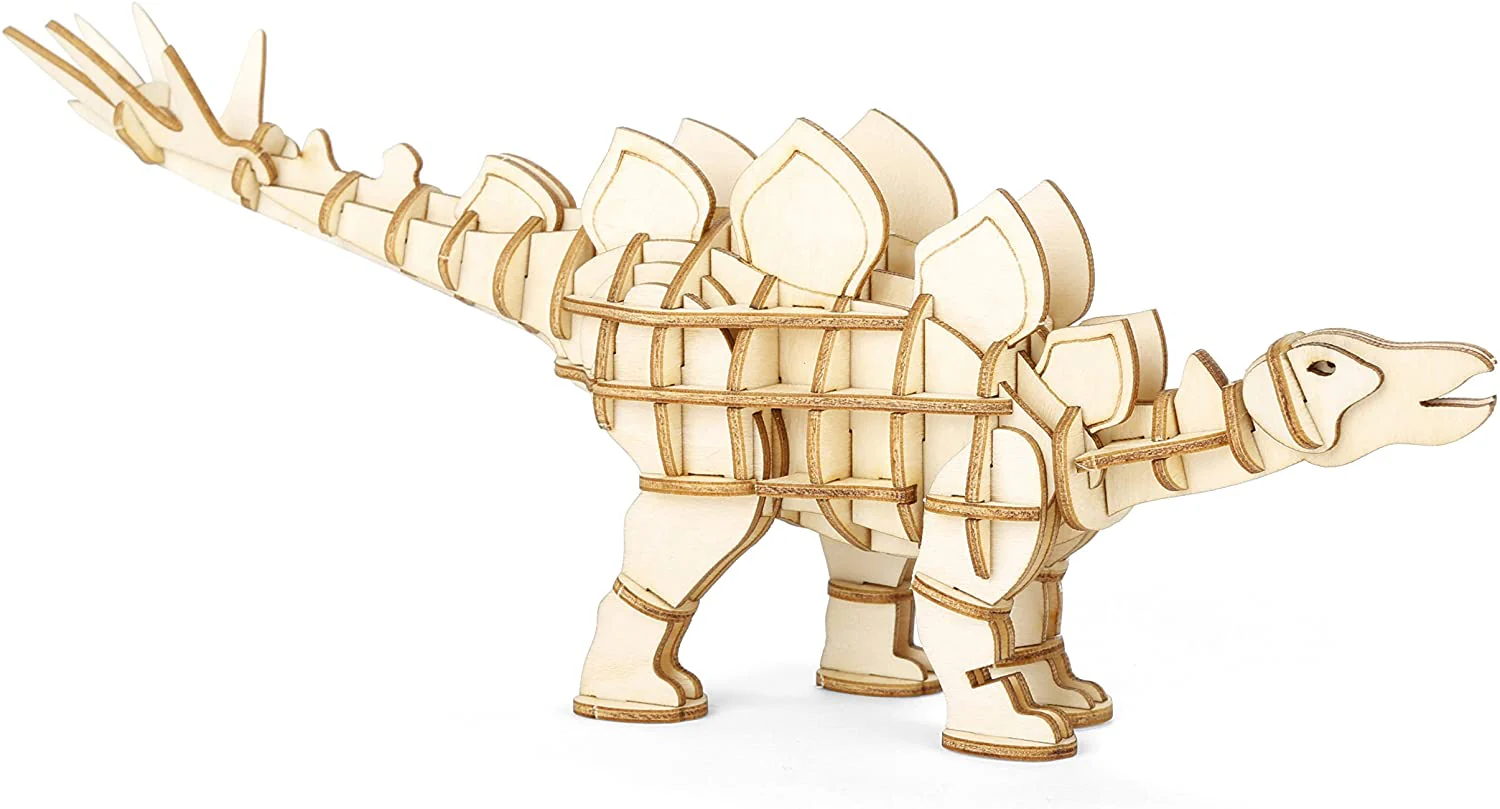 Stegosaurus 3D Wooden Assembly Puzzle by Kikkerland