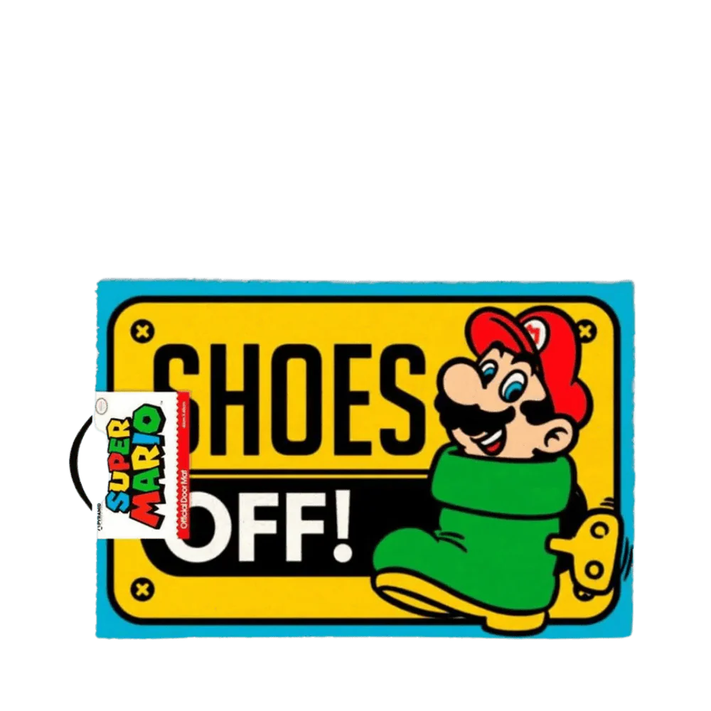 SUPER MARIO (SHOES OFF COLOUR) DOOR MAT BY PYRAMID