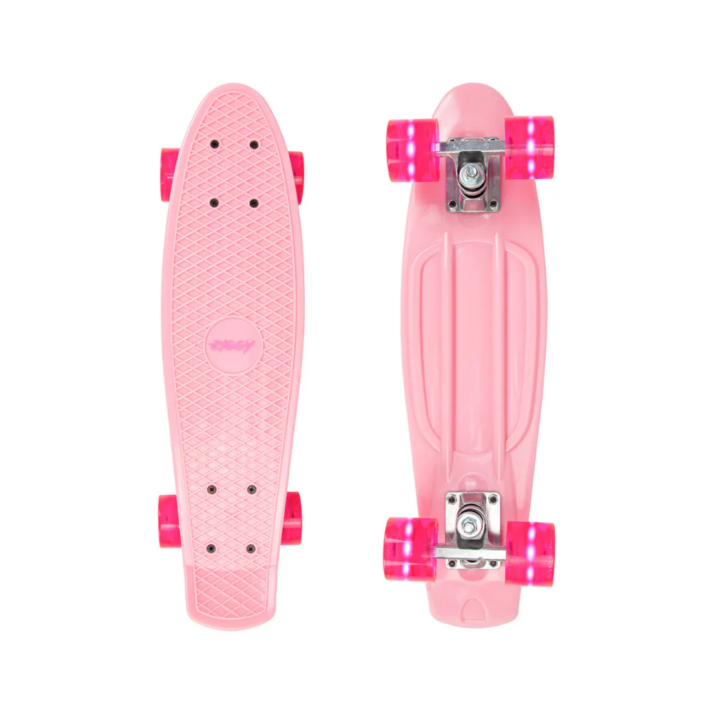 Ziggy - Skateboard Mini Cruiser W/ LED Wheels 22" - Pink
